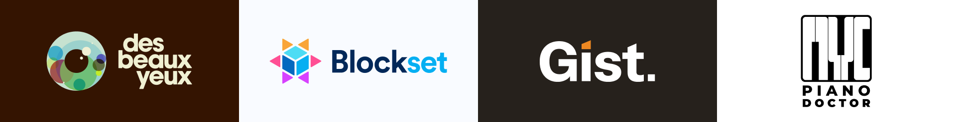 A row of pitch deck slide thumbnails.