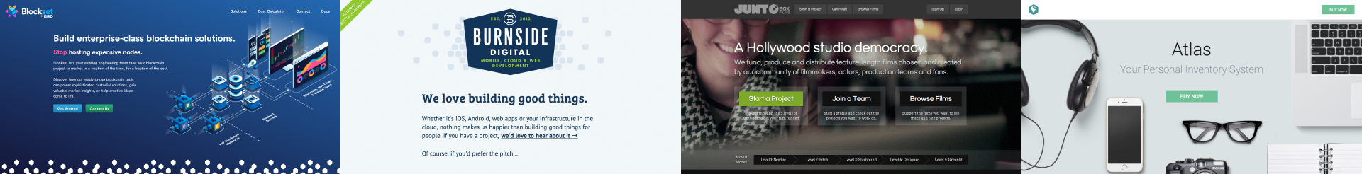 A row of pitch deck slide thumbnails.